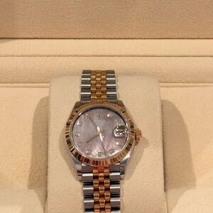 Rolex Two-Tone Women's Watch with Pearl Dial